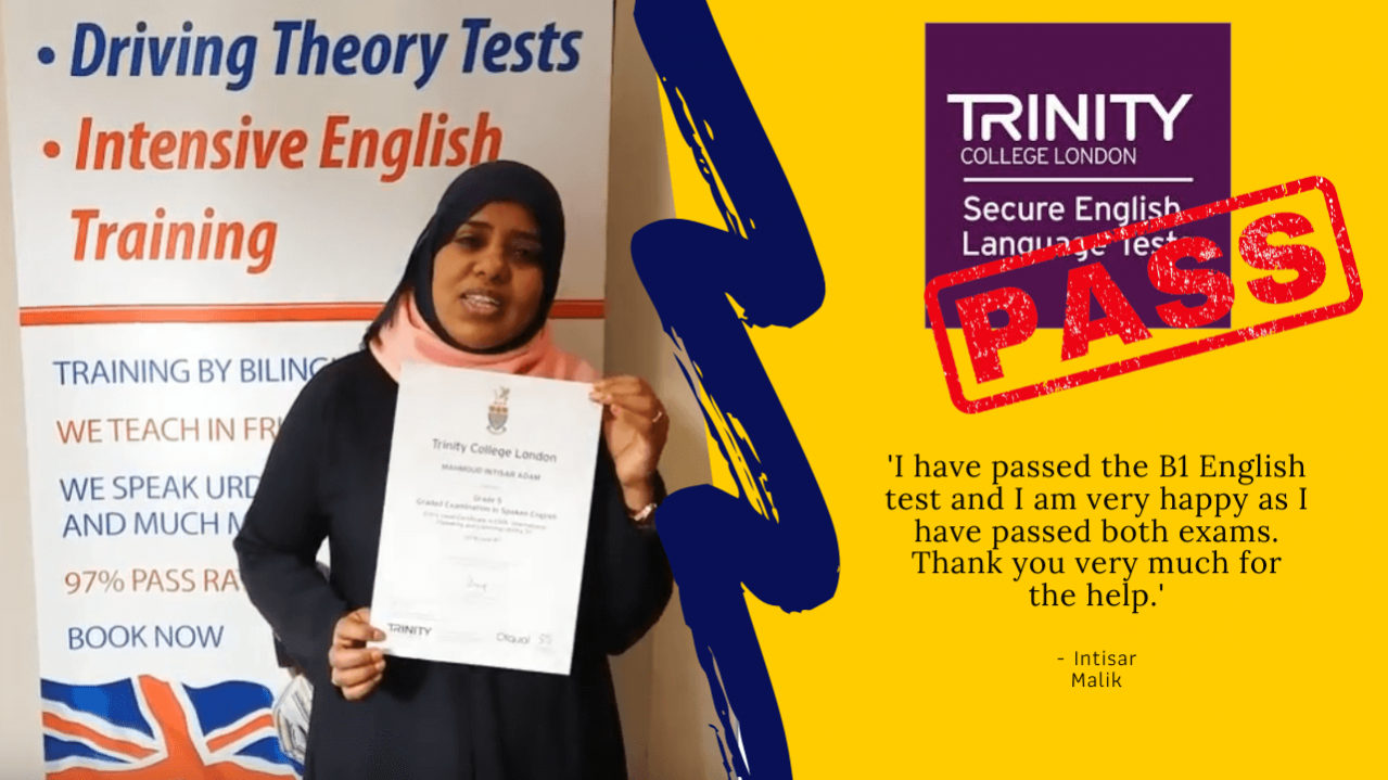 British citizenship has been achieved with passing the b1 english test with trinity college london