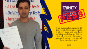 B1 English test passed by student for british citizenship
