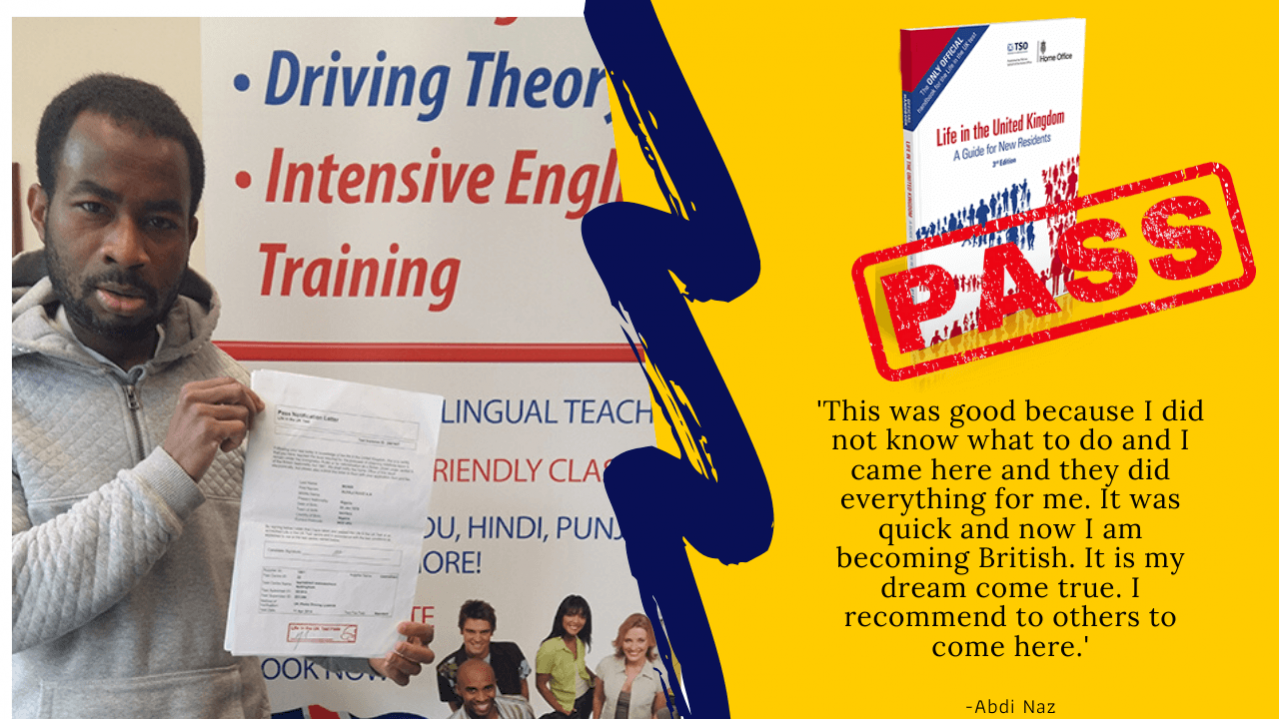 passed life in the uk test using practice and the book