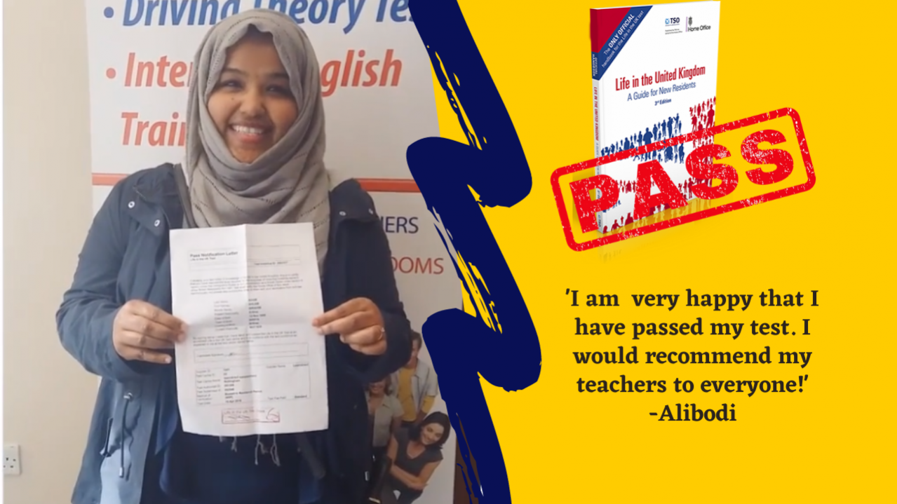 Abibola has passed her life in the UK test online
