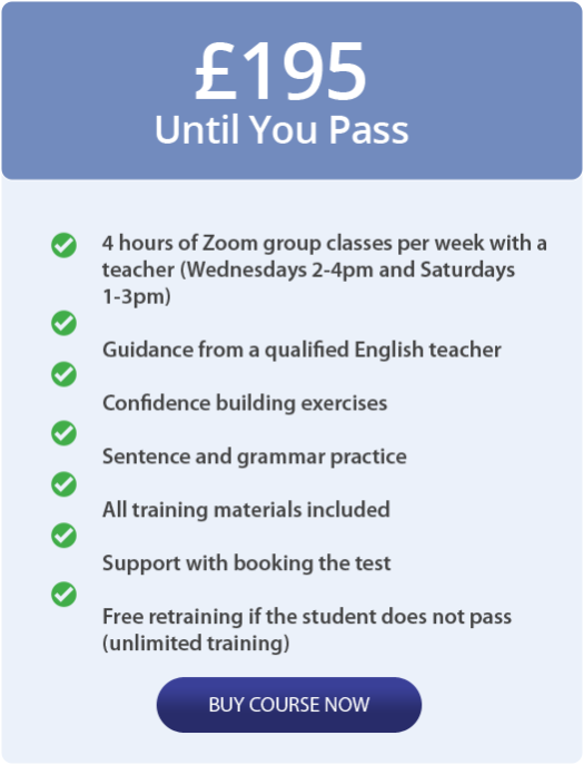 A2 English test training with a teacher
