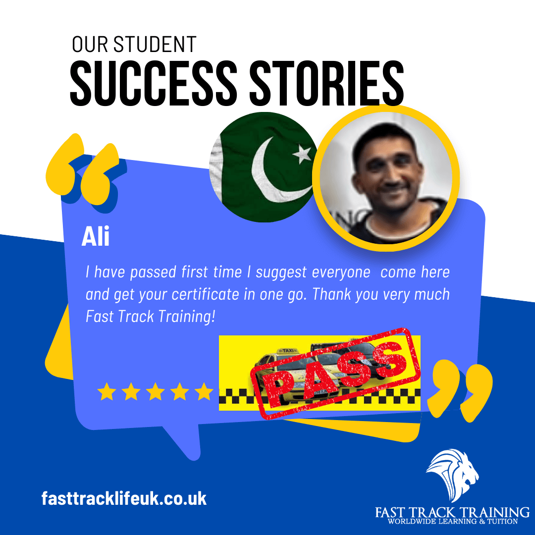 Muhammed Asim and Ali have passed their taxi test at the same day