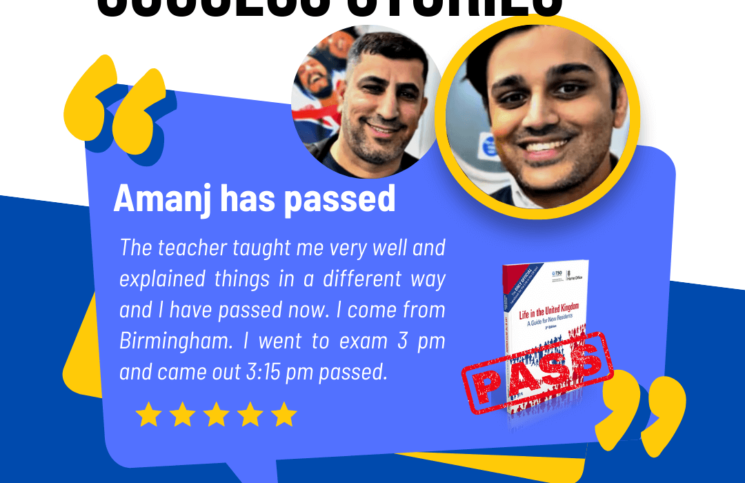 Amanj with Rahil has passed Life in the UK test