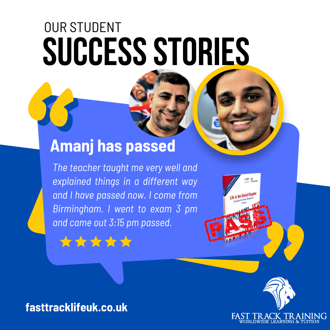 Amanj with Rahil has passed Life in the UK test