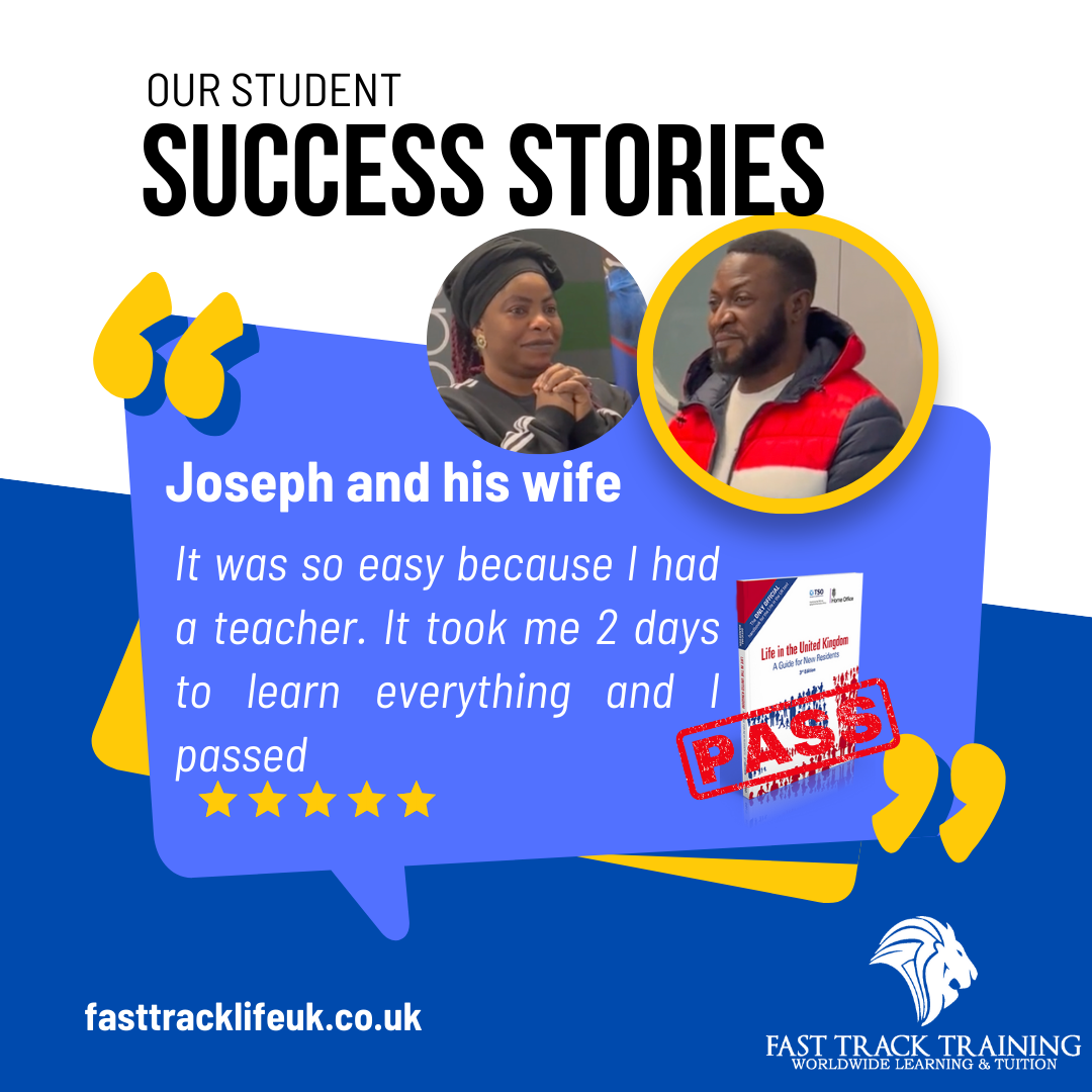 Joseph has passed his life in the UK test part 3