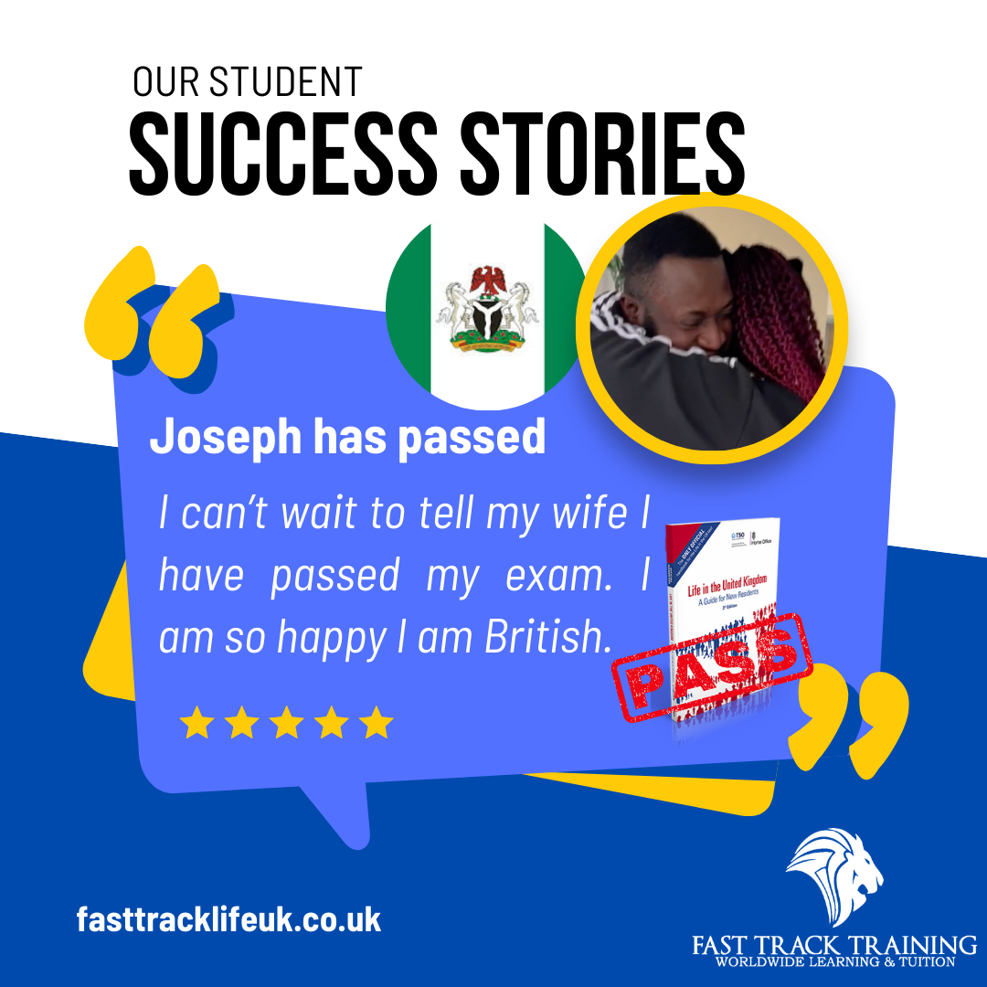 Joseph has passed his life in the UK test part 2