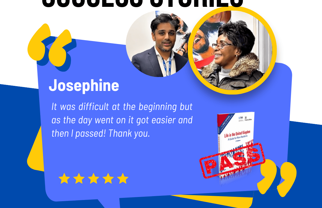 Josephine with Rahil passed Life in the UK test