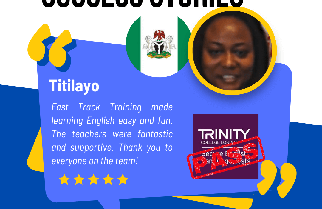 Titilayo has passed the B1 English test