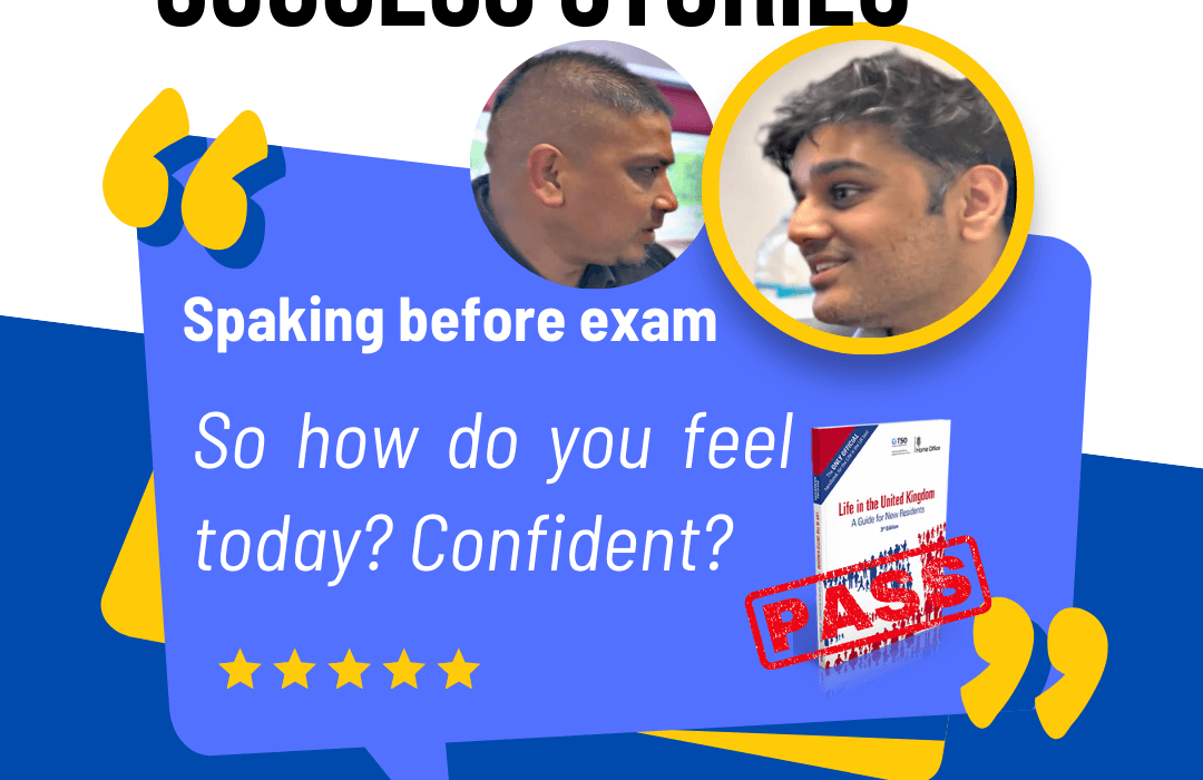 Speaking 1:1 with Lakhvinder before his exam and providing confidence