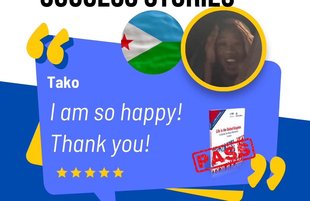 Tako has passed her Life in the UK test